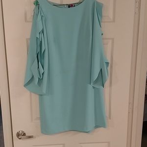 Spring teal blue dress